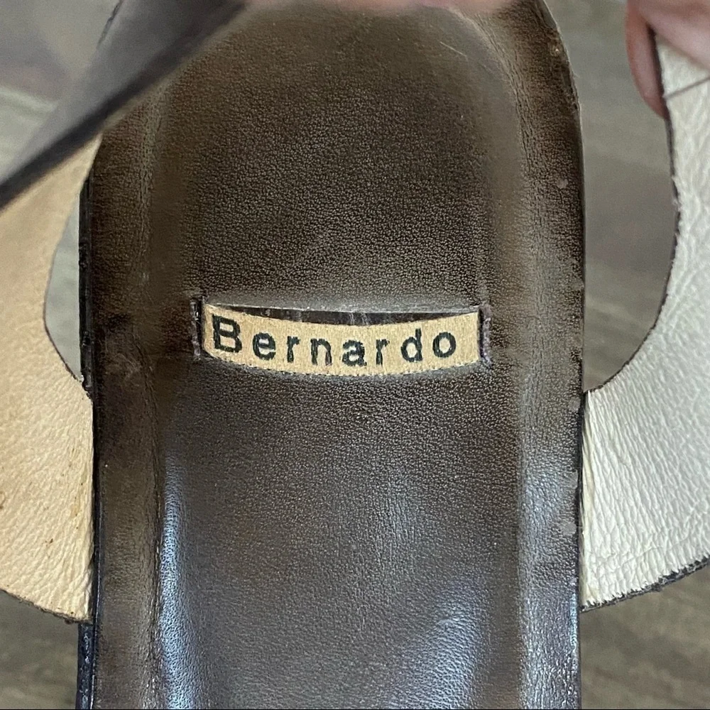 Bernardo Tooled Vachetta Leather Cork Platform Wedge Sandal Size 7‎ Women